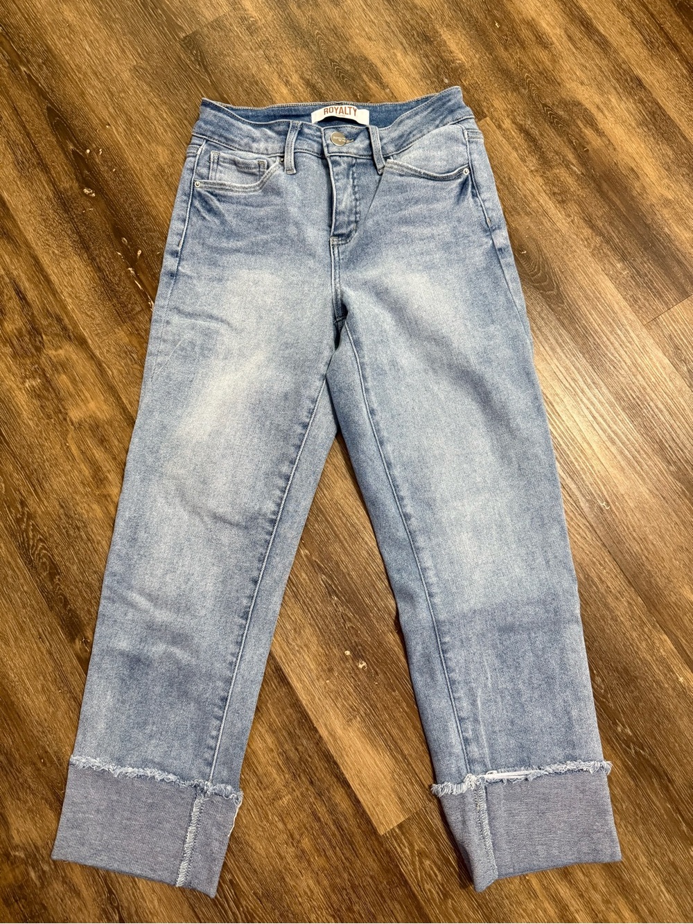 Royalty For Me Light Blue Cuffed Ankle Jeans